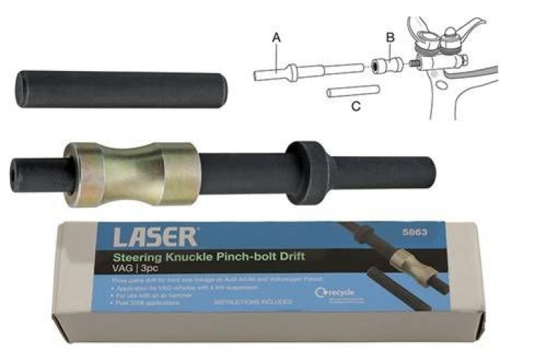 New Volkswagen / Audi 4 link suspension top pinch bolt removal drift