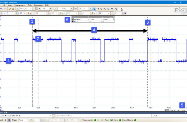 How to use PicoScope to test hall effect camshaft position sensor