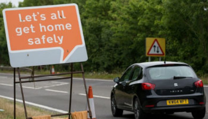 New ‘happy’ road signs welcome motorists to roadworks