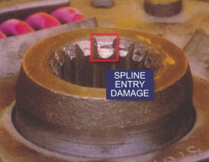 Damaged spline