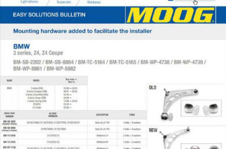 Additional components from MOOG ensures trouble free fitment