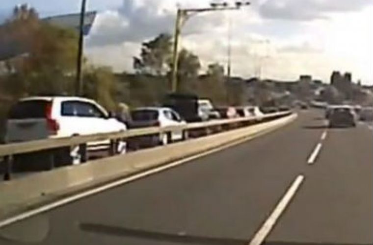 Video: Dozens of drivers mistake M60 access road for exit and get stuck