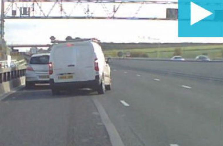 Video: too close for comfort as van avoids horrific crash by inches