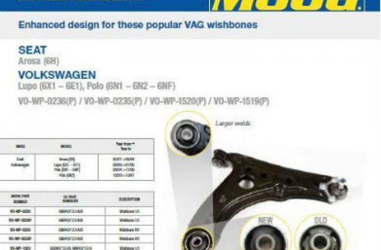 MOOG re-engineers OE design of VW suspension wishbone