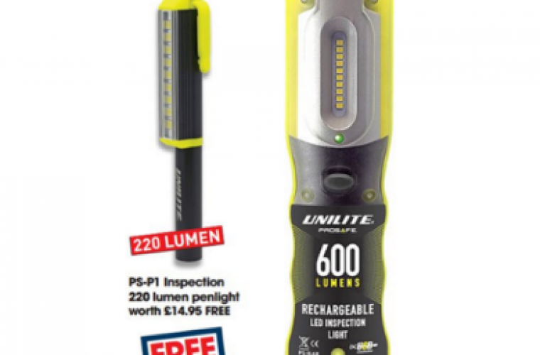 Special offer on Unilite rechargeable LED inspection light