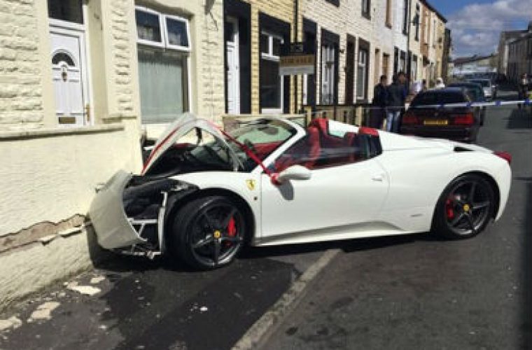 Tyre fitter tries to impress his bride with rental Ferrari but crashes