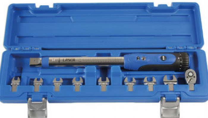 Detachable-head 1/4" drive torque wrench at Laser