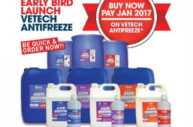 Buy now pay in Jan on Vetech antifreeze at GSF
