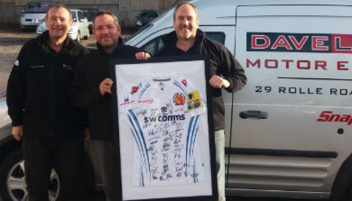 Exmouth garage owner wins Exeter Chiefs shirt at workshop show
