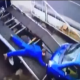 Video: Panic as mechanic gets dragged off truck by runaway car