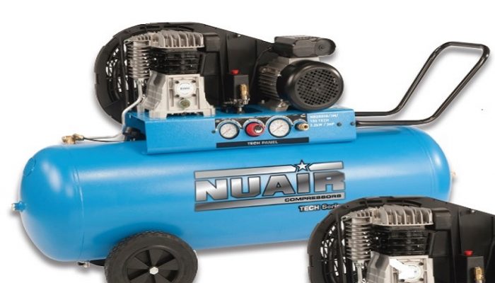 Nuair belt driven lubricated 150L air compressor