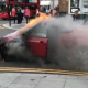 Watch: drama as burning car rolls down busy London street