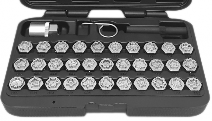 Mercedes 35 piece wheel locking key set from Angry Jester