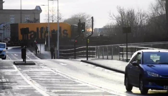 Watch: Halfords lorry drives wrong way down one-way street