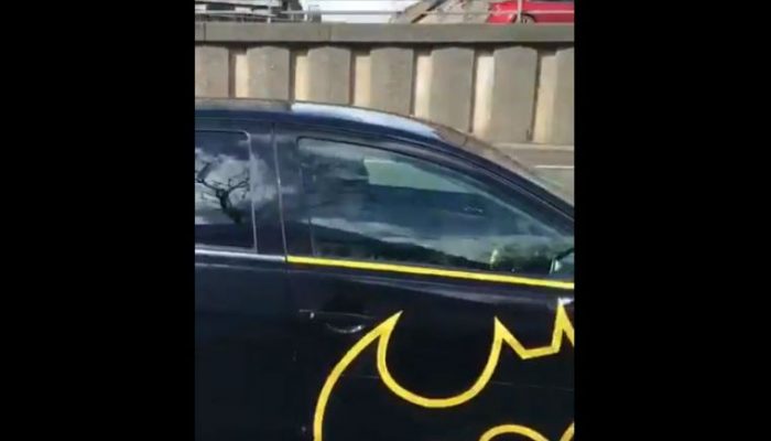 Batman fanatic filmed driving batmobile on Glasgow M8 unmasked