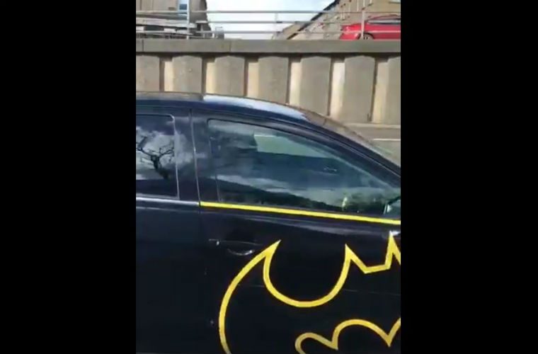 Batman fanatic filmed driving batmobile on Glasgow M8 unmasked