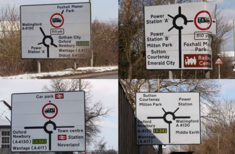 Narnia and Middle Earth removed from road signage