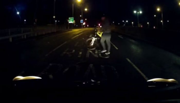 Video: dash cam footage foils cyclist “crash for cash” attempt