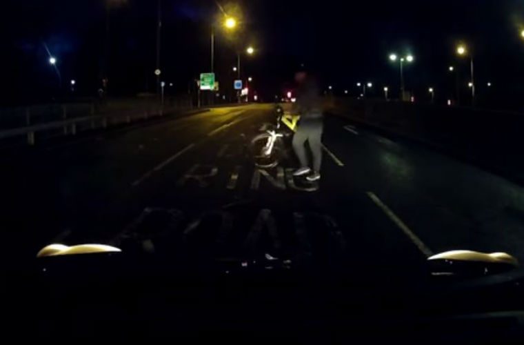 Video: dash cam footage foils cyclist “crash for cash” attempt