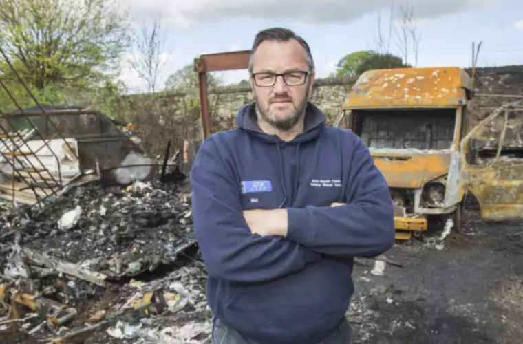 Workshop goes up in flames following mindless arson attack