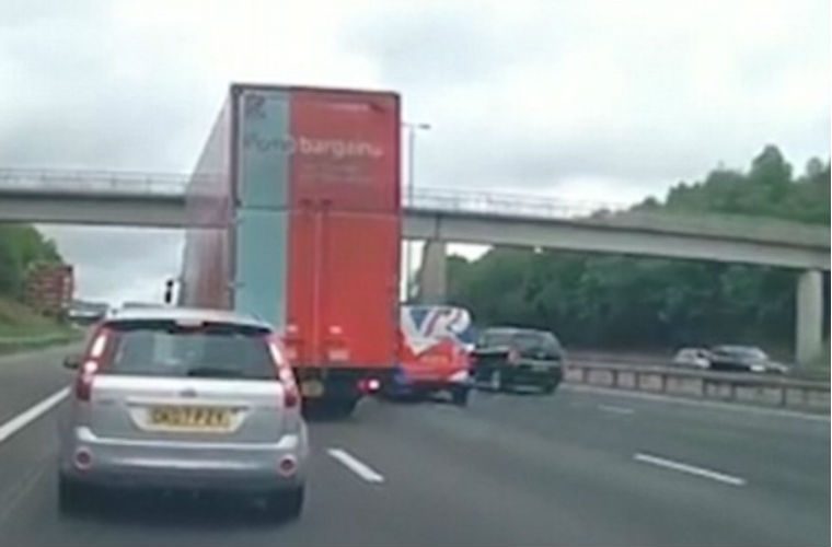 Watch: Reckless HGV forces Fiesta into hard shoulder and brings traffic to a halt