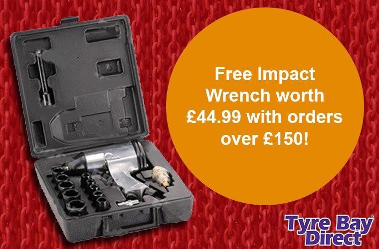 Free air impact wrench on orders over £150 at Tyre Bay Direct