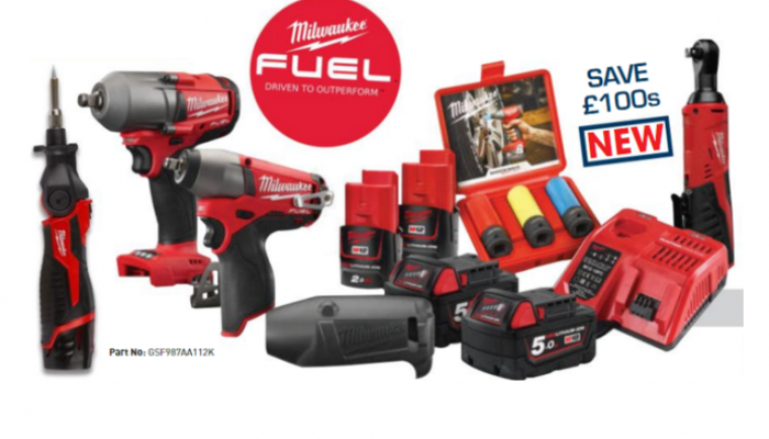 Milwaukee 12V and 18V fuel automotive powerpack deal at The Parts Alliance