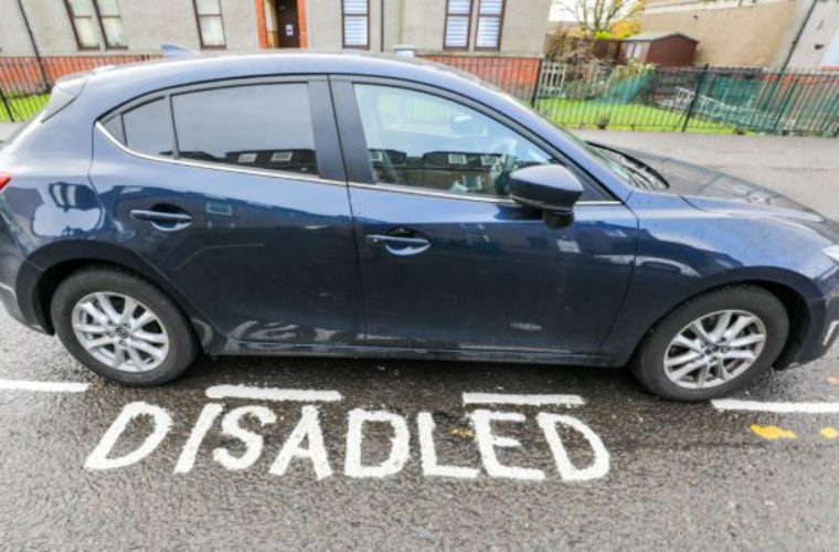 Road marking blunder as “disadled” parking space appears