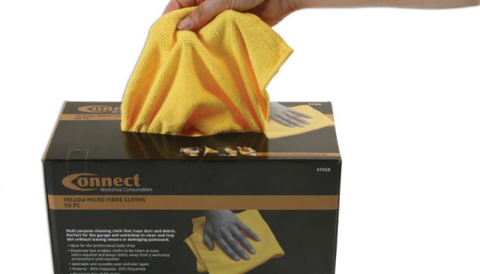 Multipurpose microfibre cleaning cloths from Connect Workshop Consumables