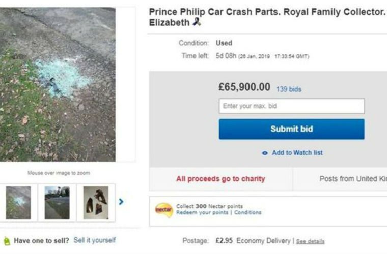 Prince Phillip car crash parts removed from eBay