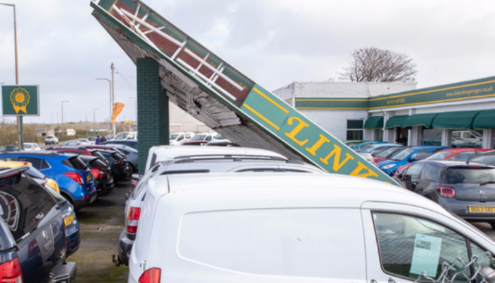 Merseyside dealership roof collapses in strong winds