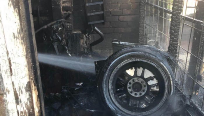 Fire caused by accidental ignition destroys much of garage