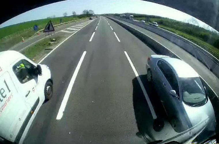 Motorist filmed driving wrong way down M1 in terrifying incident