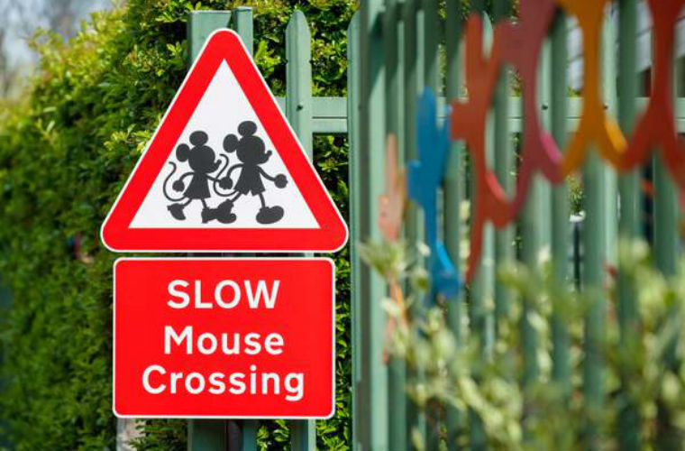 Mickey Mouse and Donald Duck road signs to tackle road safety for kids