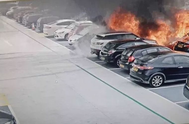 Fireball destroys multiple vehicles at Manchester Airport multi-storey car park