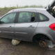 Clio owner returns to car and finds it stripped of parts and left balancing on rocks