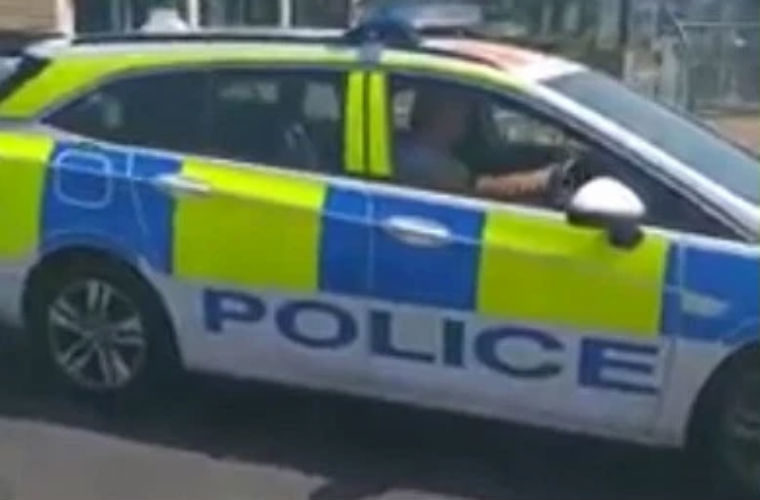 Video: Man given “words of advice” after police car joyride