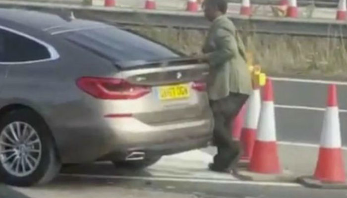 Watch: Driver stops on M20 to move cones and reverse after missing exit