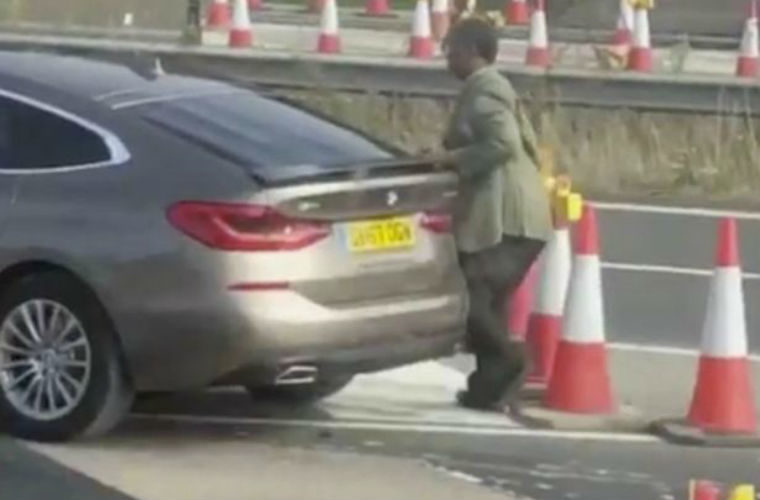 Watch: Driver stops on M20 to move cones and reverse after missing exit