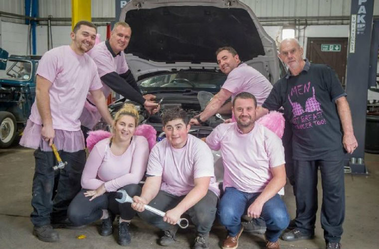 Portsmouth garage raises awareness of male breast cancer