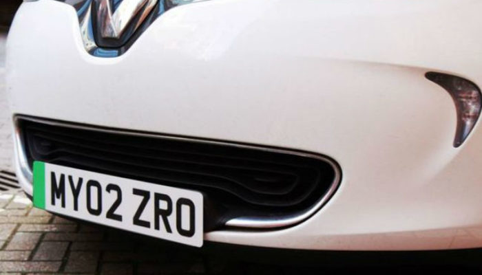 Green number plates for electric cars rolled out this week