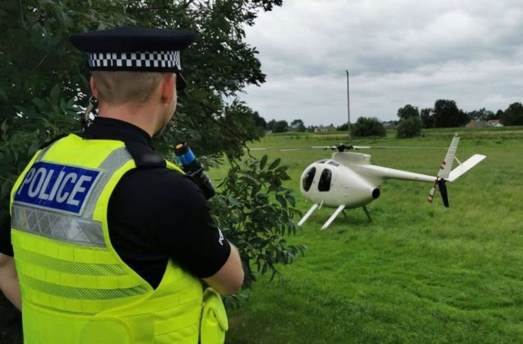 Motorist has replacement wheel delivered by helicopter after suffering blow-out