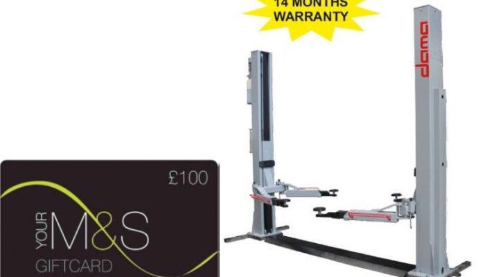 £100 M&S voucher with Dama two-post lift from Hickleys