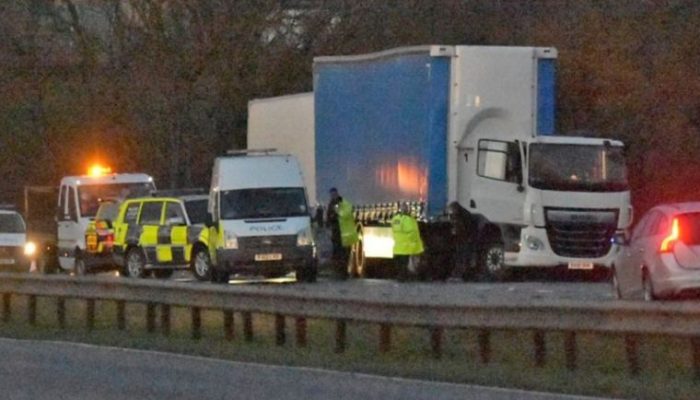 Lorry crashes into police car dealing with breakdown