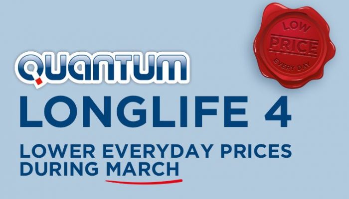 Quantum Longlife 4 savings throughout March at TPS