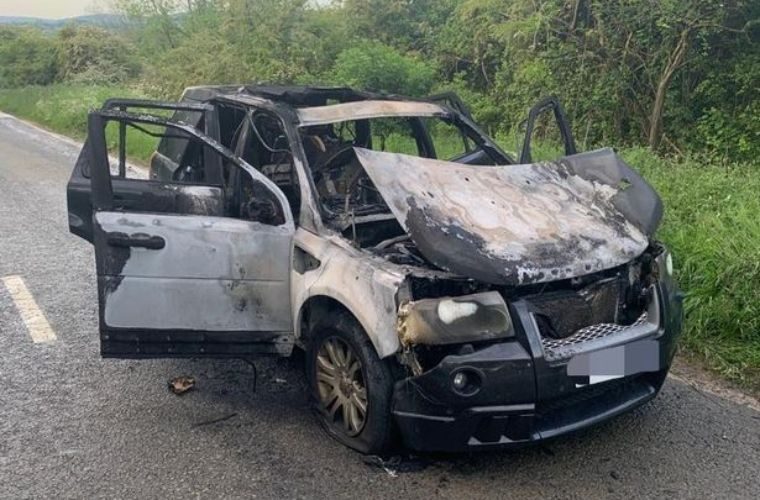 Police and fire service issue fluid level warning following car fire