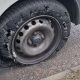 Police stop van with shredded tyre