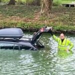Faulty electronic handbrake sends car rolling into lake