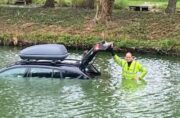 Faulty electronic handbrake sends car rolling into lake