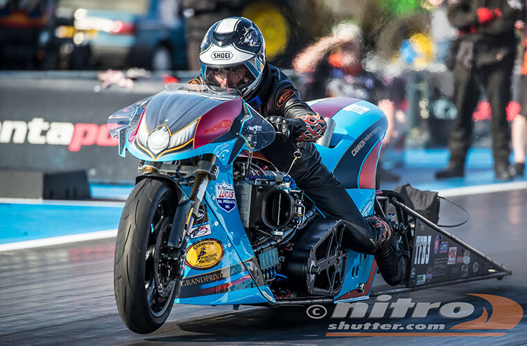 Lucas Oil-sponsored drag bike rider targets fourth consecutive win